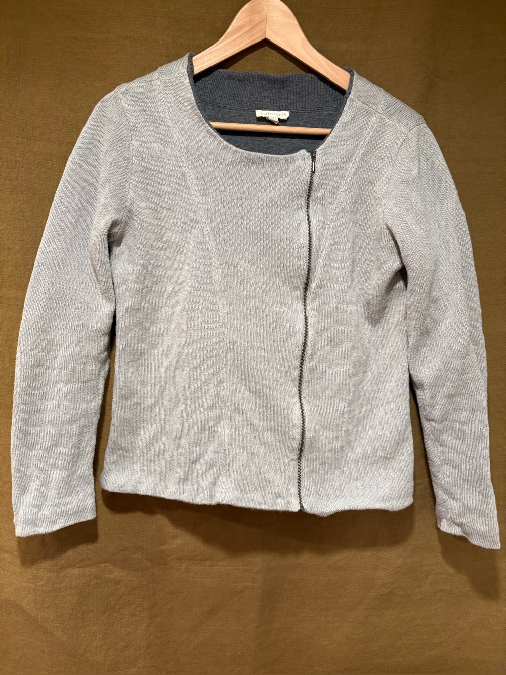 EILEEN FISHER sweater knit moto jacket, EUC